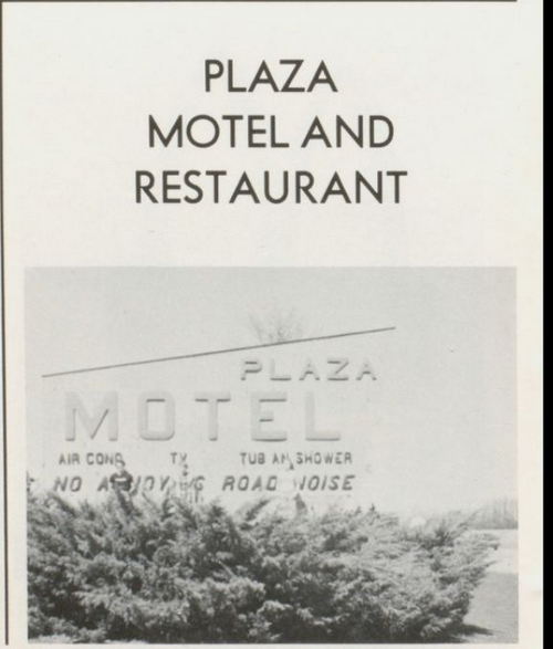 Plaza Motel - 1978 White Pigeon Yearbook Ad (newer photo)